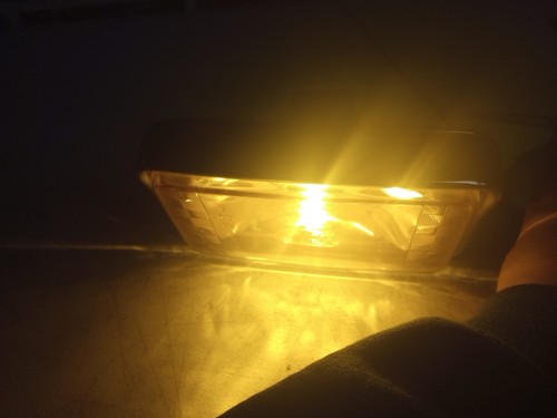 Vintage Aris Amber Fog Light Lamp Glass Lens w/ Mounting Bracket - Foto 4 di 5