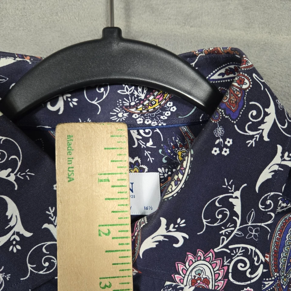 Camisa contemporánea Eton para hombre 16,5/42 cachemira geométrica abotonada AOP Foto 4 de 4