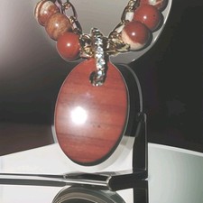 ?? Natural RedJasper Austrian&amp;Crystals Necklace 286 Ctw?? Price Slash