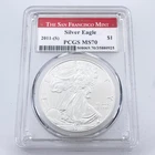 2011-(S) S$1 Silver American Eagle Graded by PCGS as MS70