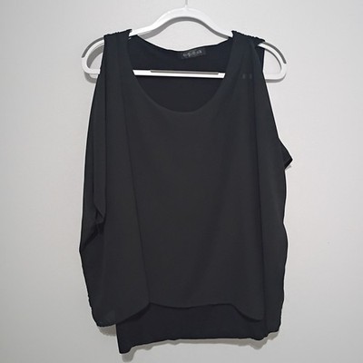 August Silk Womens Size  L Black Tank Top