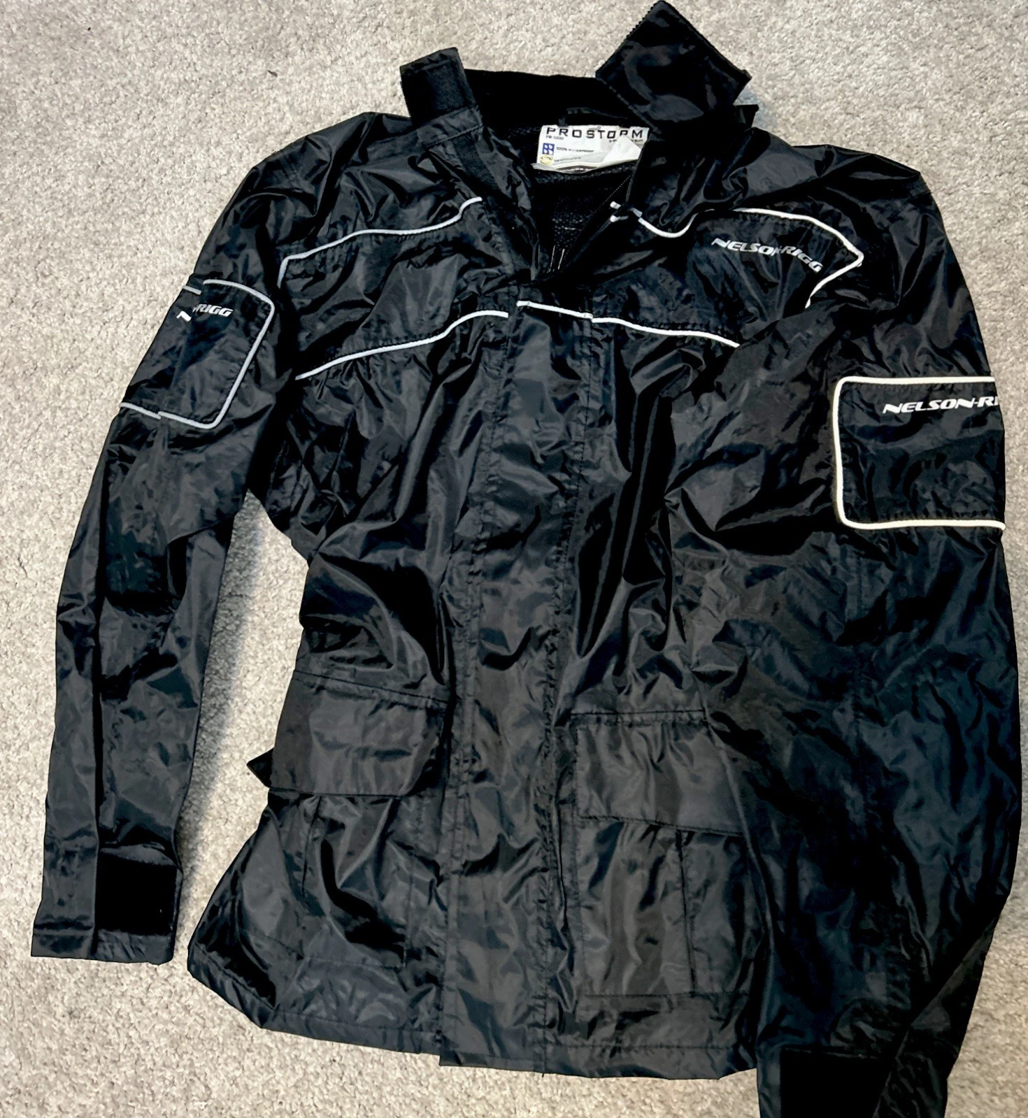 Nelson Rigg Storm Rider Motorcycle Rain Jacket S/M Biker Reflective Waterproof
