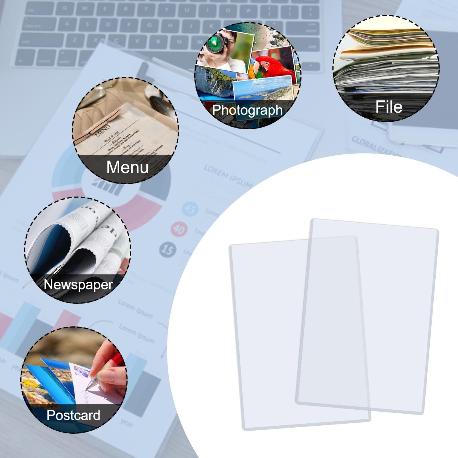 Rainmae 6 Pack 8.5" x 11" Rigid Print Protectors, Clear 8.5*11in (6 Pcs) 