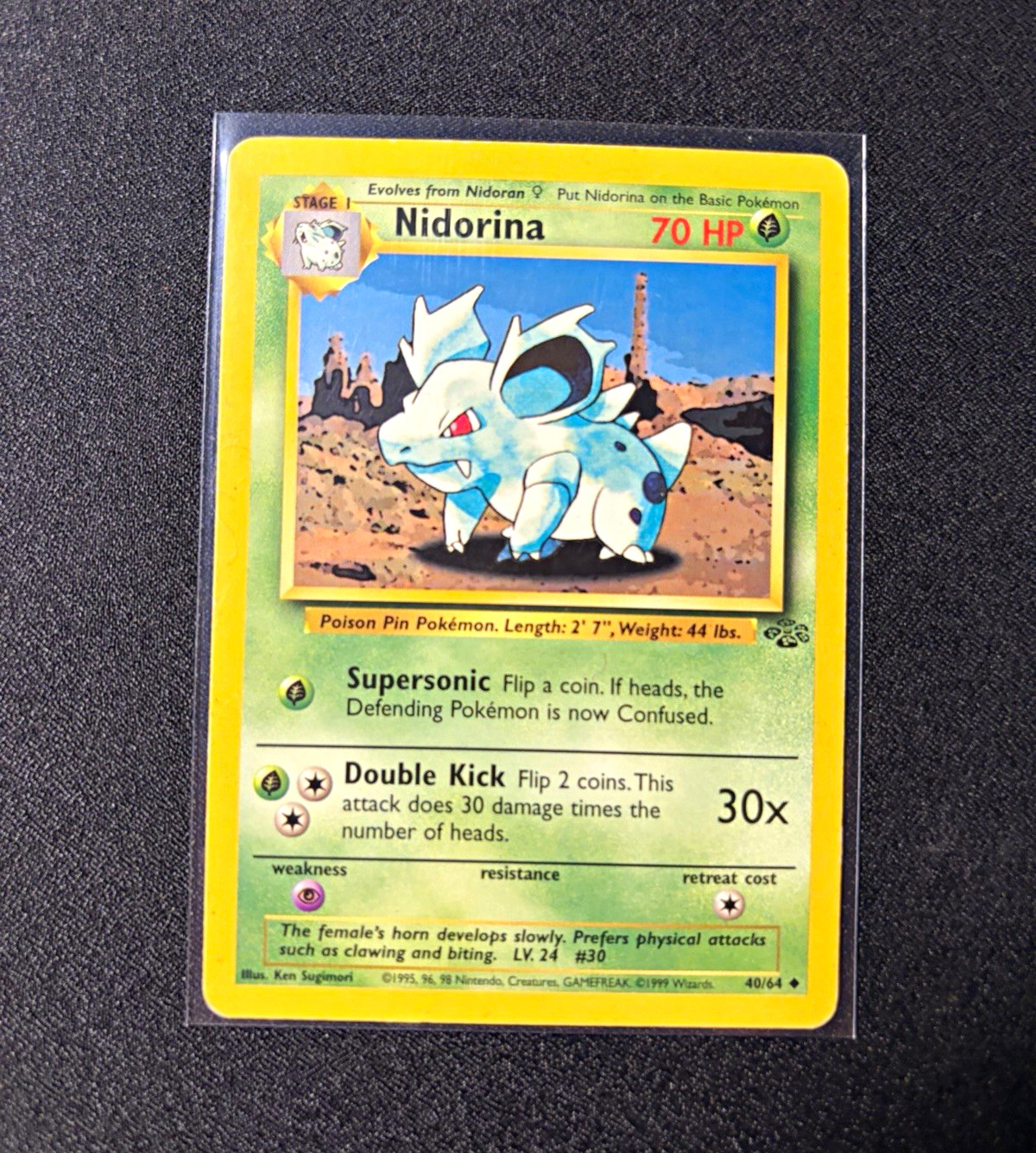 Nintendo Pokemon TCG Nidorina 40/64 Jungle Unlimited Unc Eng 70HP