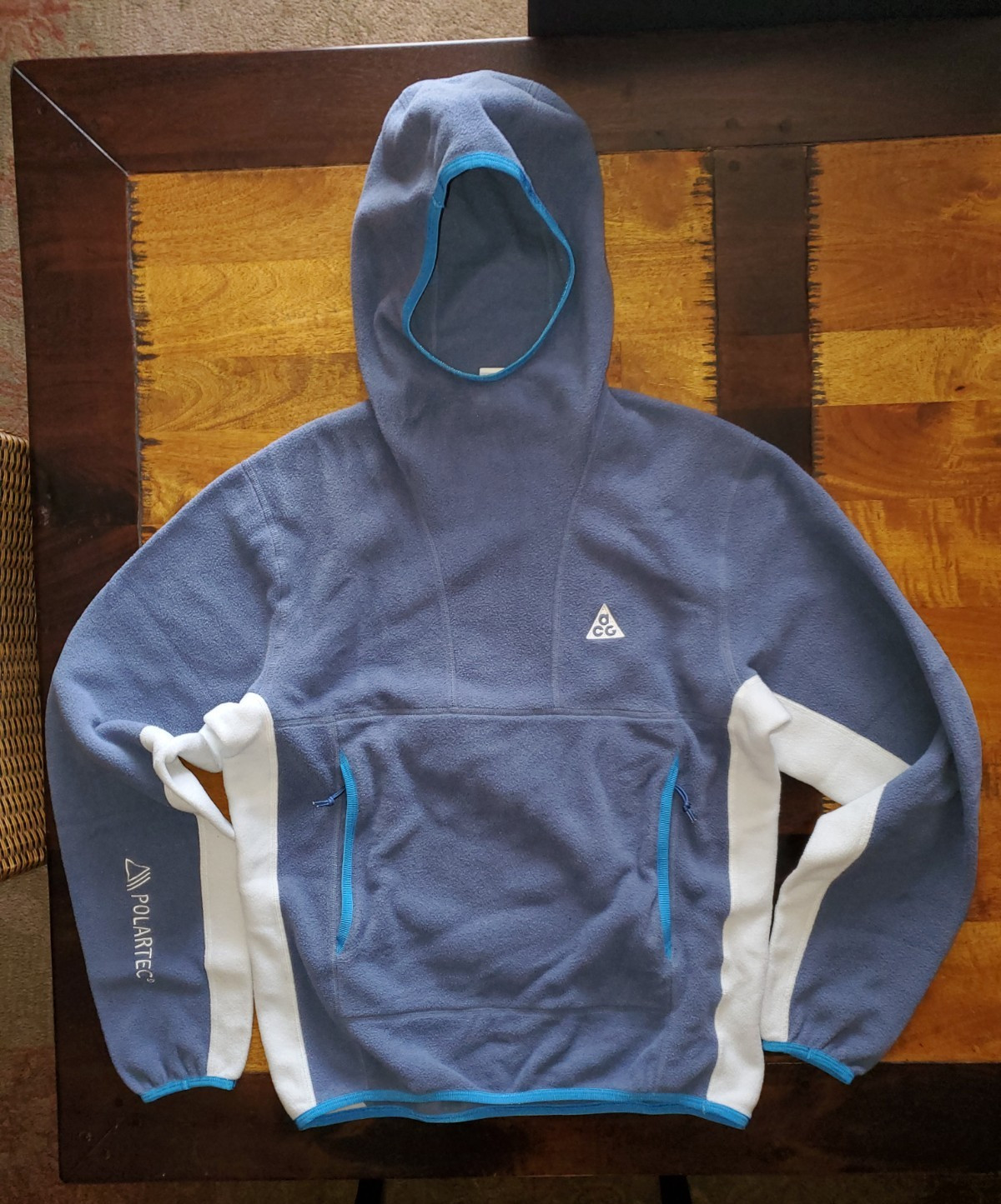 Nike ACG Polartec Therma-Fit Wolf Tree Hoodie FN0370-491 Blue Photon Men's XS