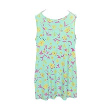 Chanel All Pattern Sleeveless Dress Nylon Blue Multicolor