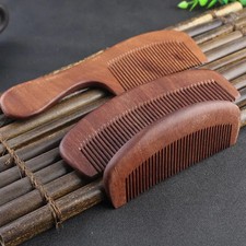 Natural Peach Solid Wood Comb Engraved Peach Wood Healthy Massage Anti-Static Co