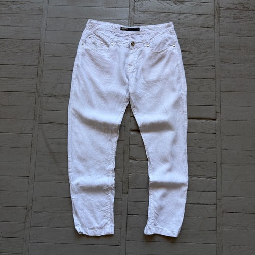 Etro, Vintage Etro Milano Linen Pants Regular Fit White Size 33 Luxury Italy