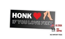 Funny Honk If You Love Feet Sticker 5x2 Inch Waterproof Vinyl Bumper Sticker