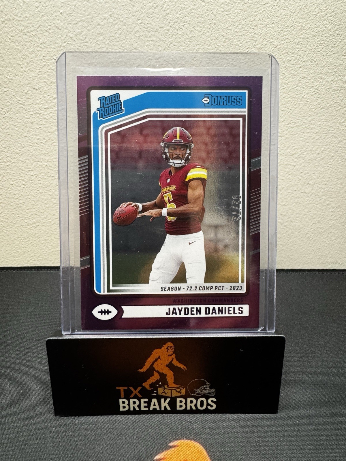 2024 Panini Donruss - Rated Rookie Jayden Daniels #389 Season Stat Line /72 (RC)