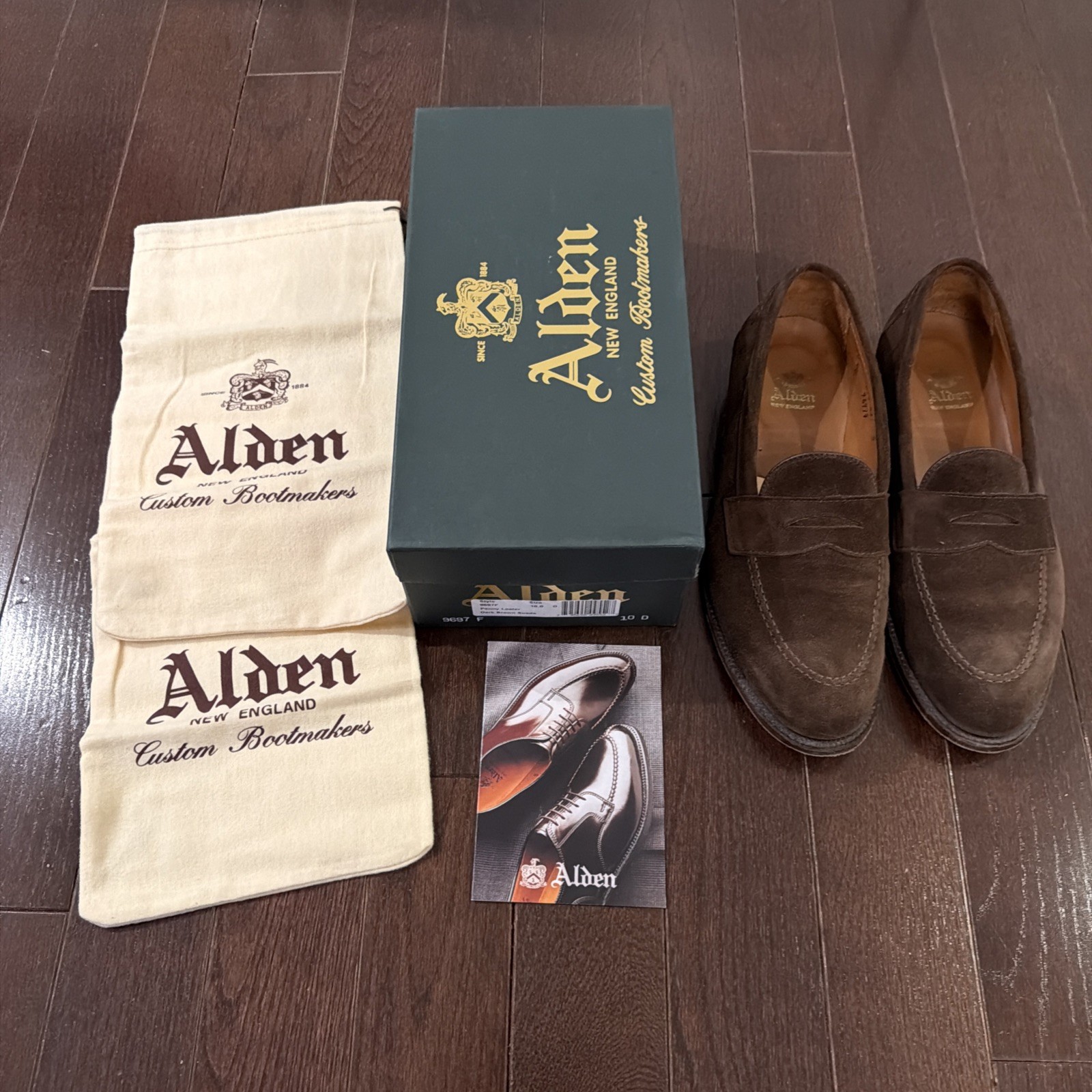 Alden 9697F Dark Brown Suede LHS / Penny Loafer