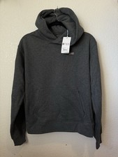 FIGS Women's Off-Shift Pullover Hoodie Dark Gray Logo Accent Size S Long Sleeve