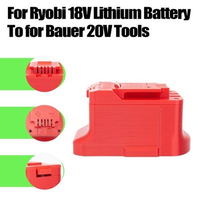Adapter For Ryobi 18V Li-ion Battery Adapter Convert To For Bauer 20V Tools