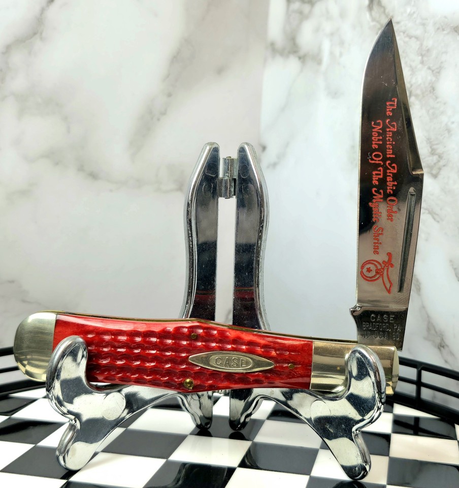 1990 Case XX 61050 Single Blade Red Handle Ancient Arabic Order Marks ...
