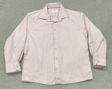 Eton Shirt Mens 17.5 44 Pink Geometric Slim Fit Dress Long Sleeve Cotton