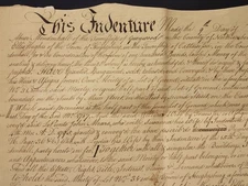 1802 antique DEED greenwood MENDENHALL northumberland pa HUGHES hughesburg 