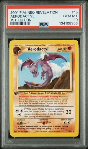 2001 POKEMON NEO REVELATION 1ST EDITION #15 AERODACTYL PSA 10