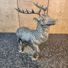 Rustic Cast Iron Deer Stag Coin Bank Figurine Sculpture Cabin Lodge Decor