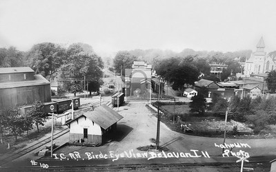 Railroad Train Station Depot Delavan Illinois IL - Reprint