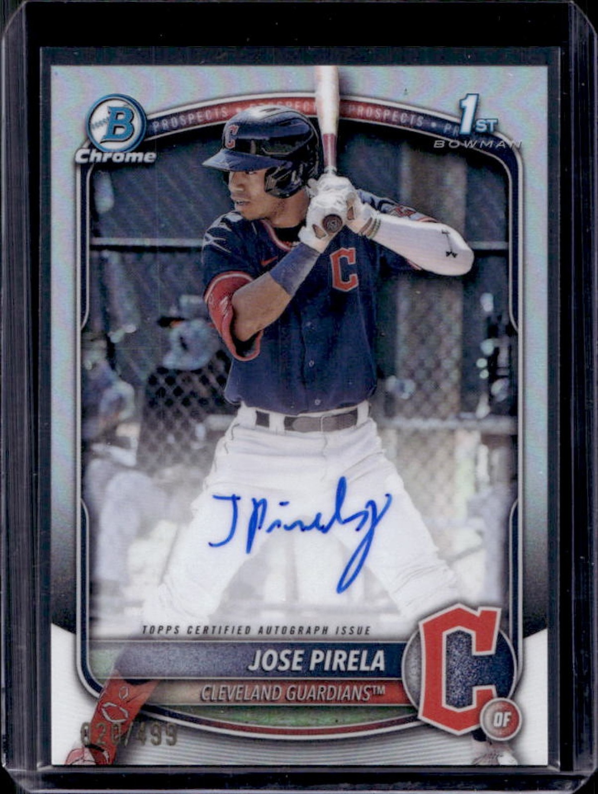 2025 Bowman Jose Pirela Chrome Auto Refractor 1st #20/499 Guardians