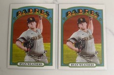 2 Card Lot - 2021 Topps Heritage RYAN WEATHERS #634 Padres RC