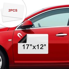 Blank Car Magnets, 17" X 12", 2 Pack Car Door Magnets Signs for Vehicle, Rounded