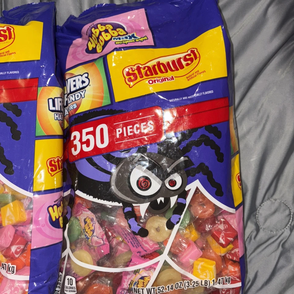 Lote de 2 STARBURST, SALVAVIDAS, HUBBA BUBBA & Gummies Halloween Candy 350Ct Bolsa Foto 3 de 4