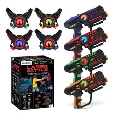 Set of 4 Laser Tag Guns with Vests - Laser Tag Set for Kids and Adults - Toy ...