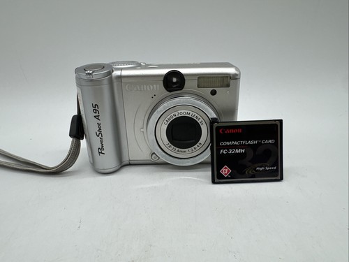 Canon PowerShot A95 5 MP Digital Camera 3x Optical Zoom W/ Flash Card - Tested! - Picture 1 of 12