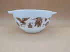 Vintage Pyrex Early American Cinderella Mixing Bowl 1.5 Pint White & Brown #441