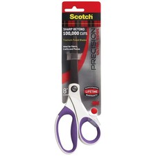 Scotch Precision Ultra-Edge Titanium Scissors, Pointed Tip, 8 Inch, Assorted