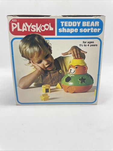 Playskool Teddy Bear Shape Sorter w/ Original Box (No. 423) - Complete - Picture 17 of 18