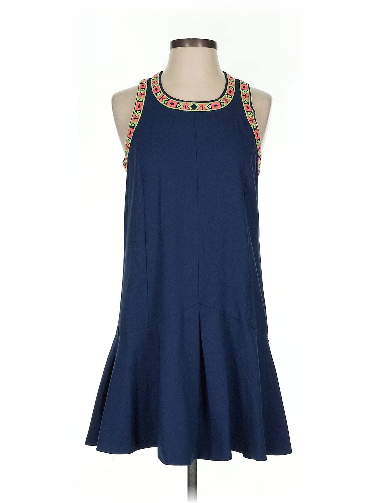 Umgee Womens Blue Cocktail Party Dress with Floral Lace Detail-image