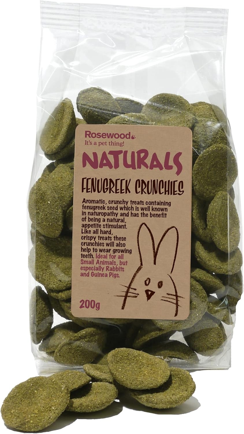 Rosewood Naturals Fenugreek Crunchies, Small Animal Treats for Rabbits, Guinea