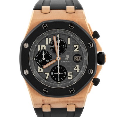 2011 Audemars Piguet Royal Oak Offshore Rubberclad 18K Rose Gold Gray Box Papers