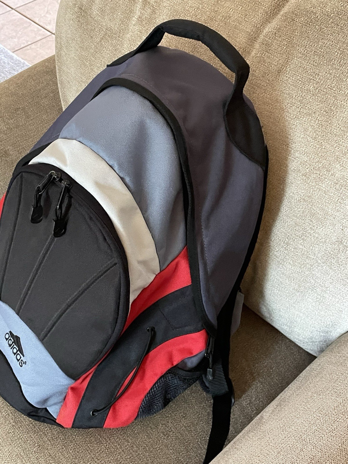 Adidas Red Black Gray Backpack Multiple Pocket 19… - image 4