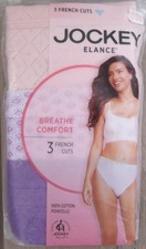 3 JOCKEY Elance 100 Cotton Pointelle French Cut Cuts Panties Size 10 NIP