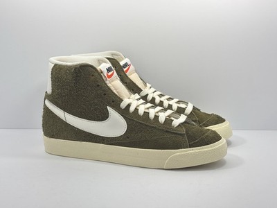 Size 9.5 Women s Nike Blazer '77 Vintage Mid Olive Fuzzy Suede DV006-201 No Box