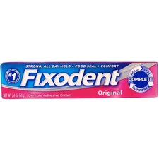5 Pack Fixodent Complete Denture Adhesive Cream, Original, 2.4 oz