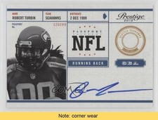 2012 Playoff Prestige NFL Passport Signatures Robert Turbin #28 Auto READ 0a3