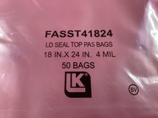 LARGE Anti-Static 50 Bags 18  x 24  Pink Poly Bag Top Seal 4 MIL B49