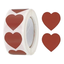 Heart Shaped Sticker 1" Self-Adhesive Love Label Purple Rose 500 Pcs