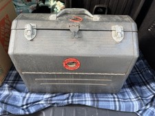 Simonsen Streamline Metal Tool Box Lockable Adjustable Dividers Handle Gray Blue