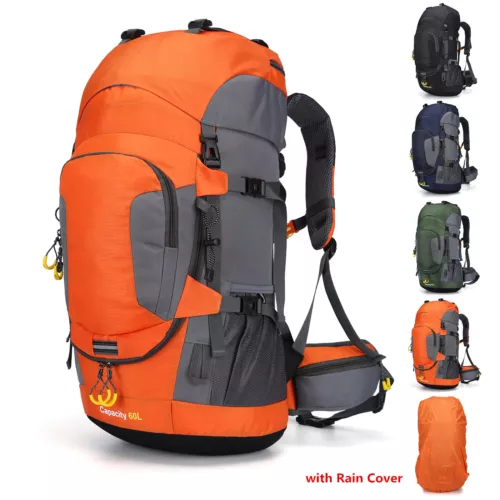 Wasserdichter Rucksack 60L großes Fassungsvermögen Tornister Tasche für Camping Wandern Reisen - Bild 20 von 56