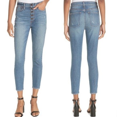 New AO.LA Alice + Olivia Good High Rise Expose Fly Skinny Jean Long Shot Size 27