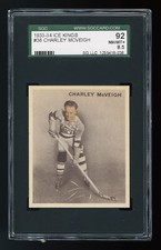 1933 World Wide Gum Ice Kings #38 Charley McVeigh (N.Y. Americans) SGC 8.5 POP 1