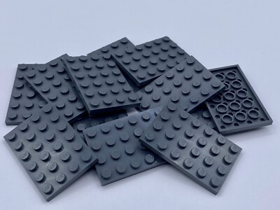 LEGO Parts Lot x (12) Ct Dark Bluish Gray Plate x No 3032