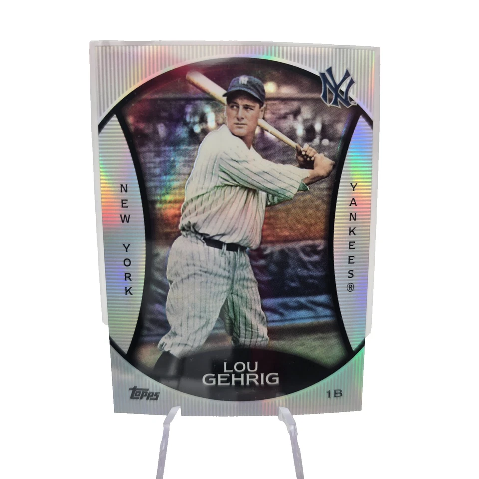 2010 Topps Legends Lou Gehrig #PC20 Platinum – Yankees HOF Walmart Cereal Insert - Image 3 of 4