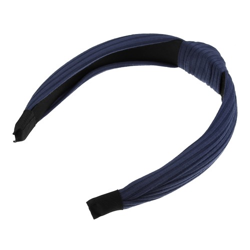1Pcs Women Textured Cotton Knot Headband Soft Hairband Navy Blue 1.3 Inch Wide - Picture 7 of 7