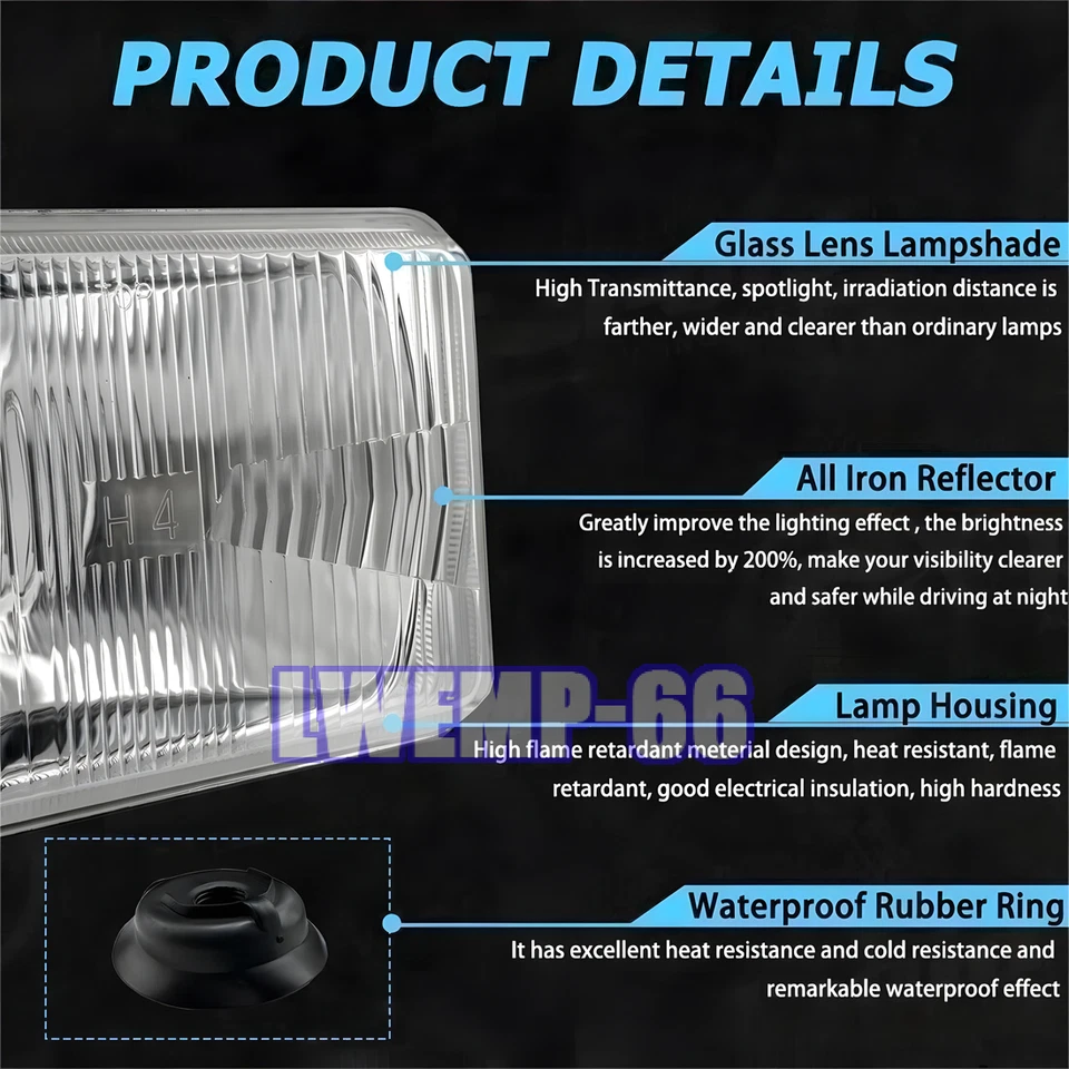 Faros LED altos/bajos de 4x6"" para Chevrolet G10 G20-G30 1992-1995 4 un. Foto 3 de 4